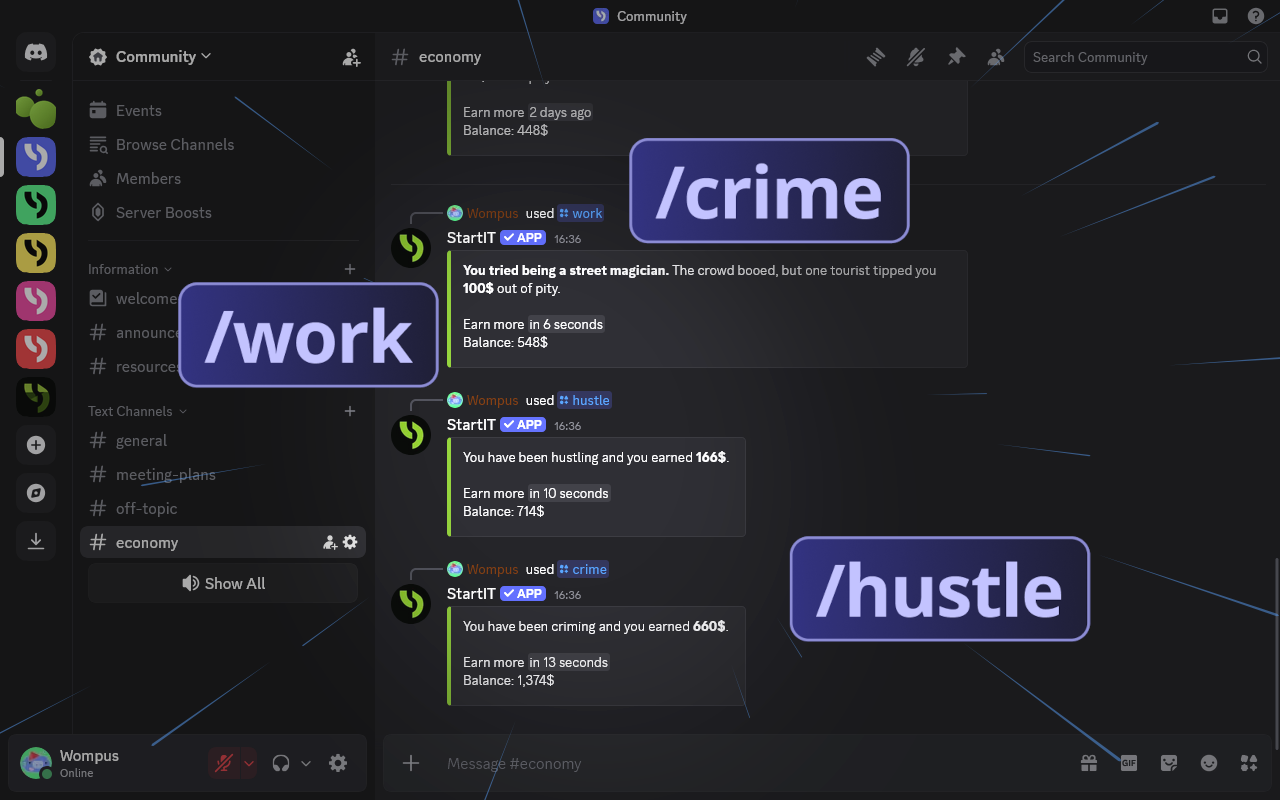 A Guide to Basic Discord Economy Commands: Setting Up Work, Hustle, and Crime